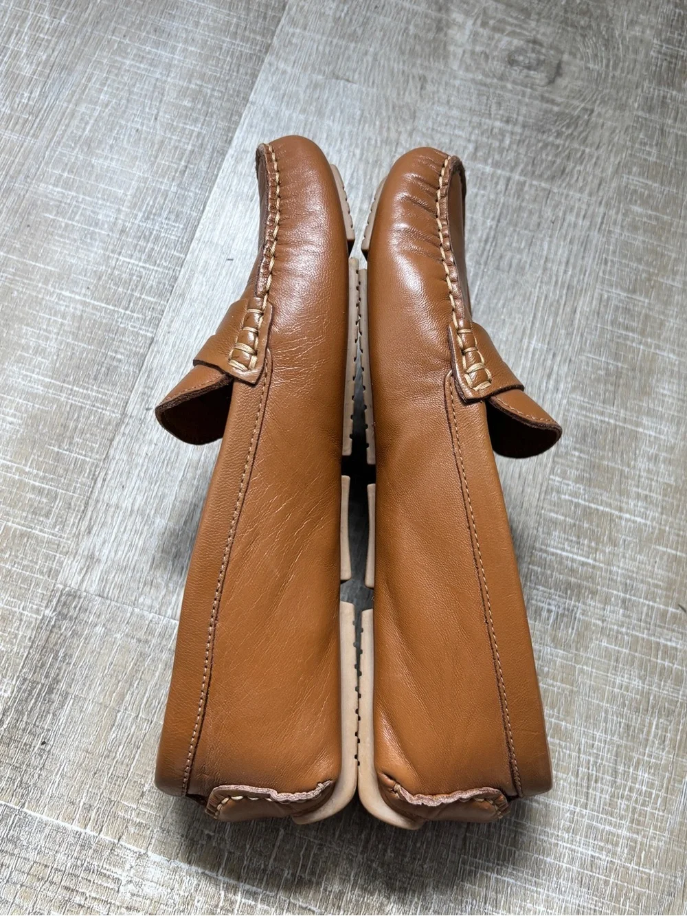 Flag LTD Morgan Leather Penny Loafers Cognac Brown Tan Slip On Shoes Women’s 6.5
